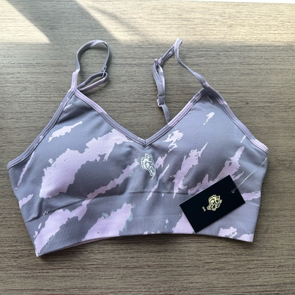 NWT large LONE "EVERSON" SEAMLESS BRA IN ORCHID NATIVE CAMO DarcSport Darc Sport - Picture 2 of 16